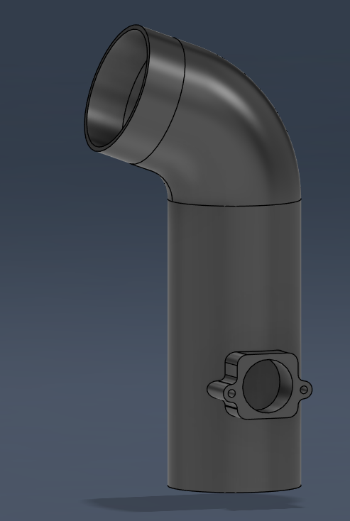 3D model of Curved MAF adapter MAF85